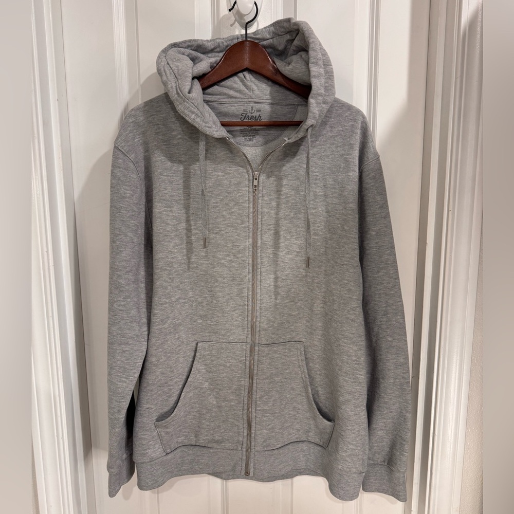 Fresh Clean-Tees Light Gray Zip Up Hoodie